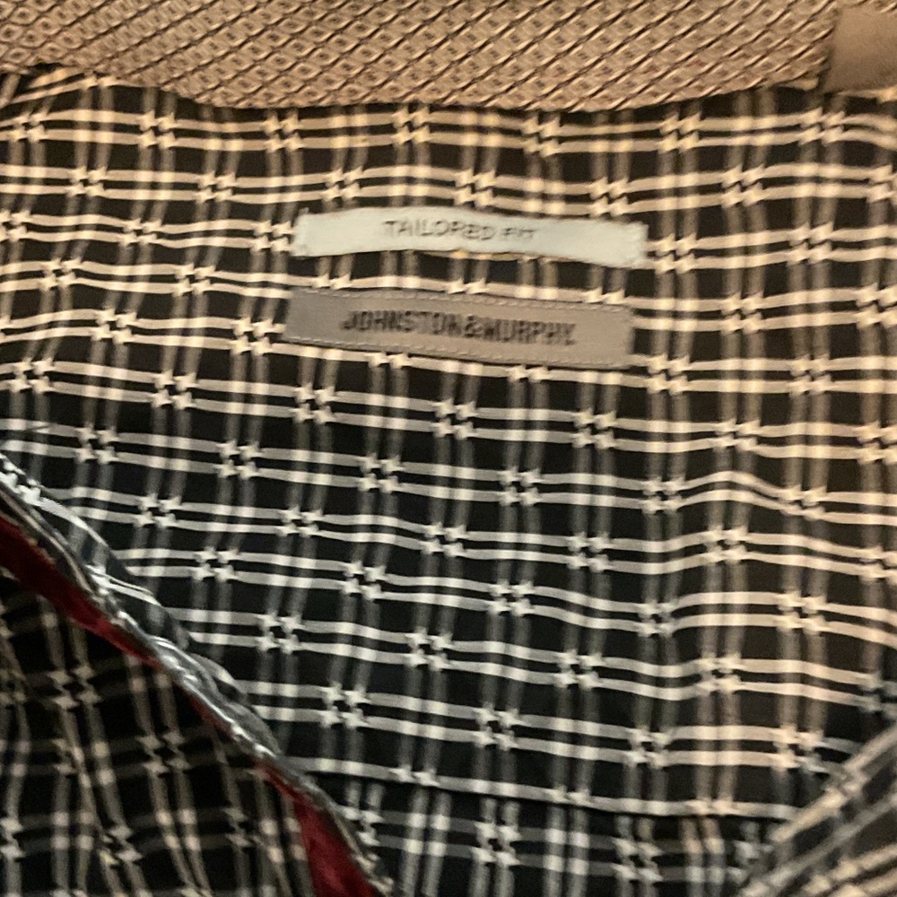 Johnston & Murphy Black and White Dress Shirt